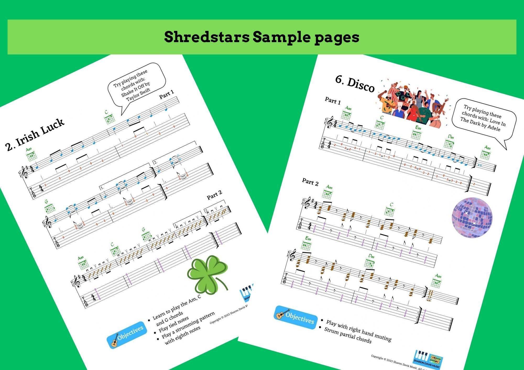Shredstars sample pages: Irish Luck and Disco