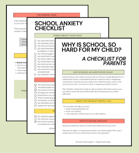 School Anxiety Checklist