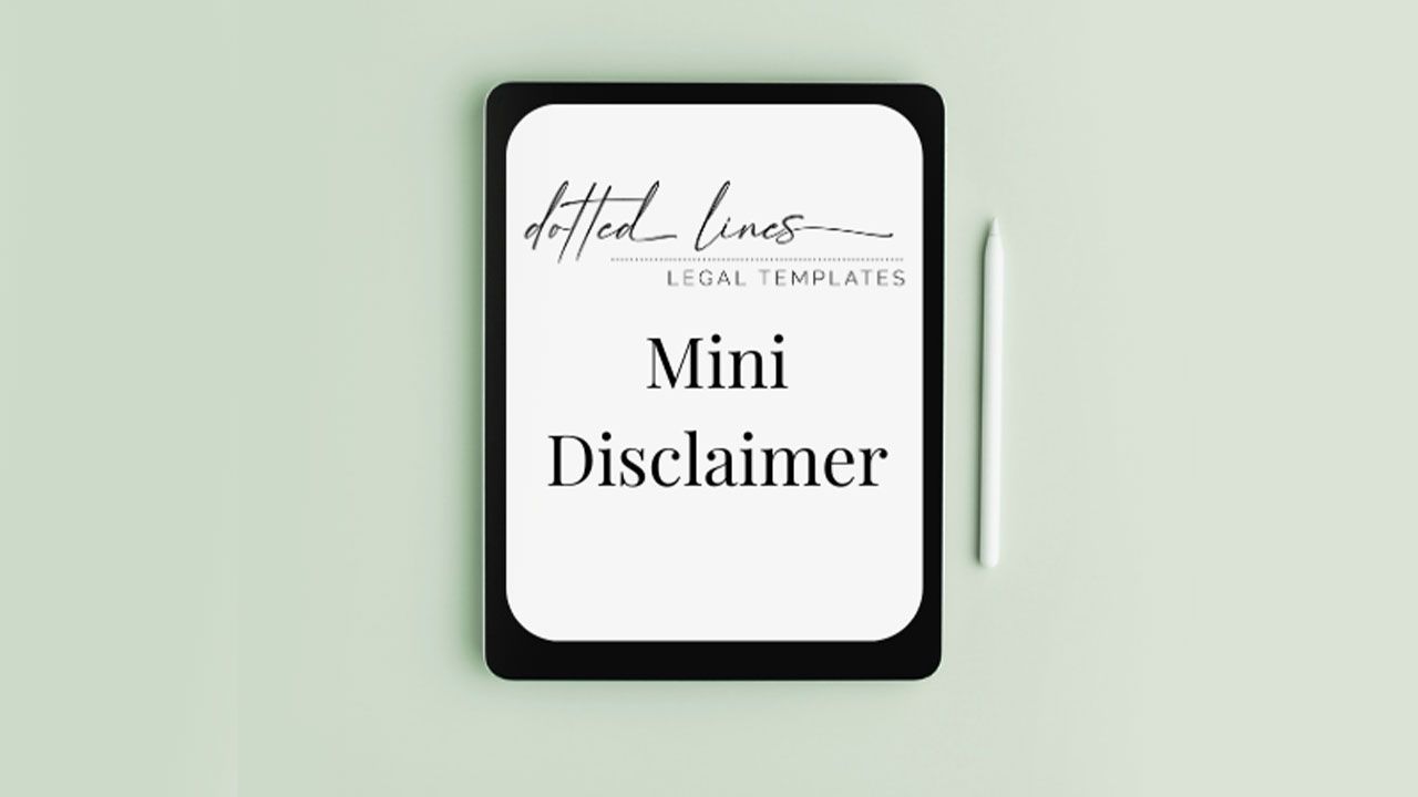 Mini Disclaimer Online Contract Template For Business Coaches