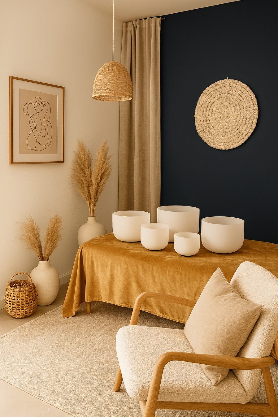 Crystal singing bowls for holistic wellness and sound healing practice