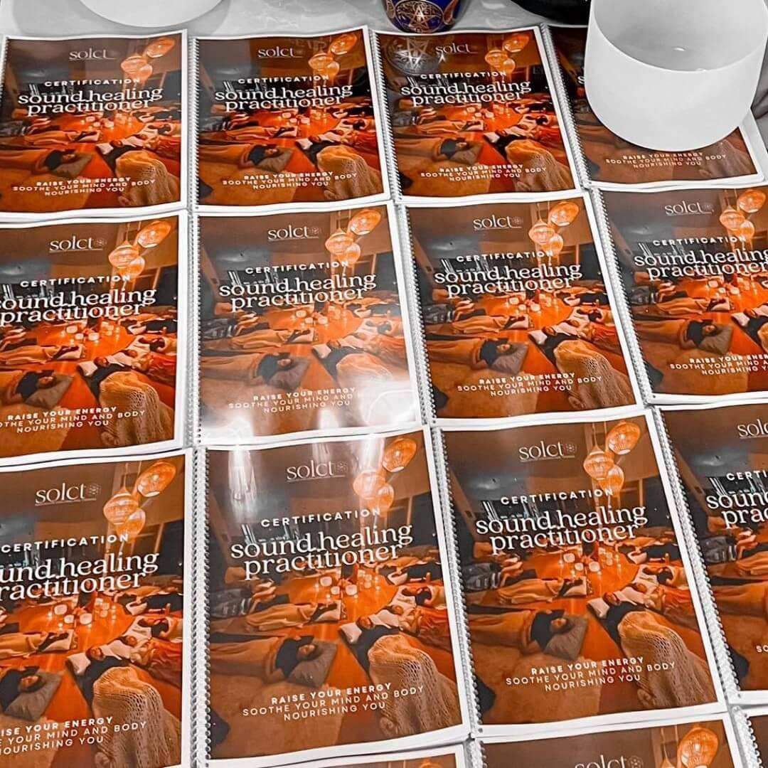 Sound Healing Practitioner course manuals for crystal singing bowls and sound healing certification training