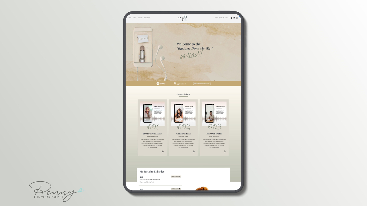 Mockup of Penny In Your Pocket Kajabi Page Template for Communities Product