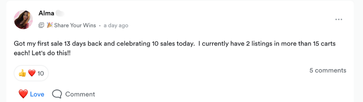 Alma testimonial screenshot