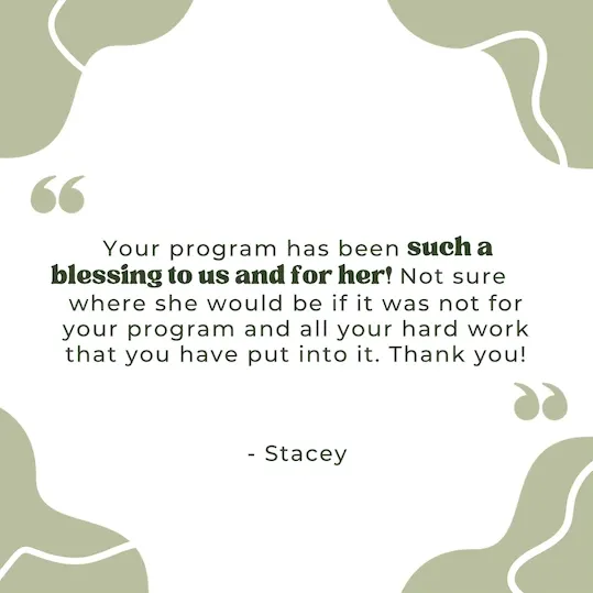 Testimonial from Stacey