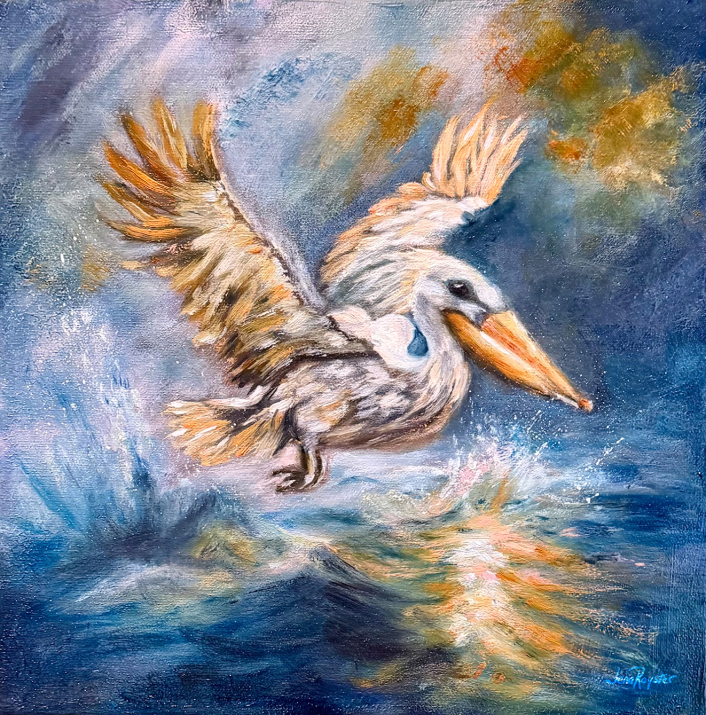 A Pelican's Trust Beneath the Roaring Blue by Jenn Royster