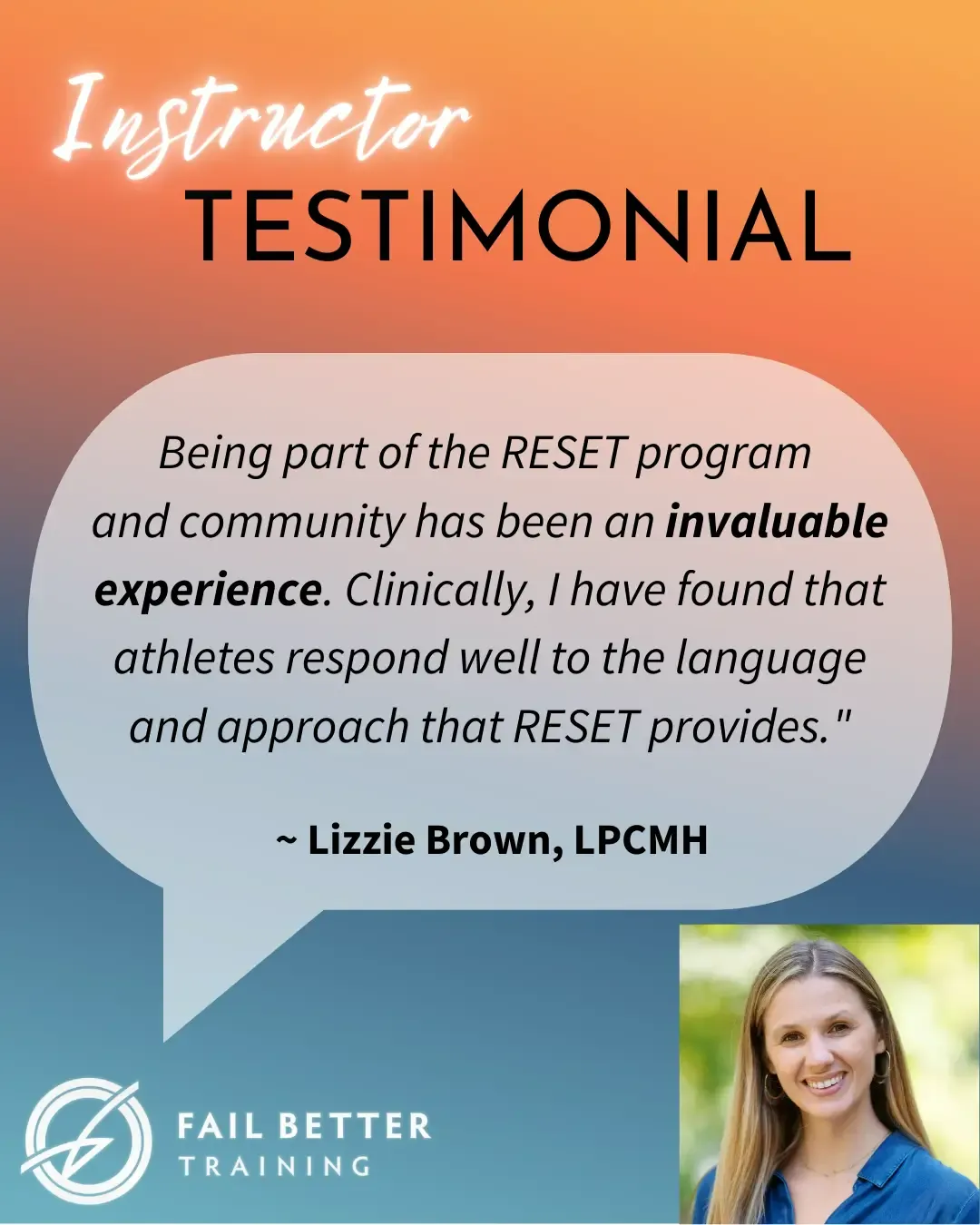 Testimonials from Trained RESET Instructor