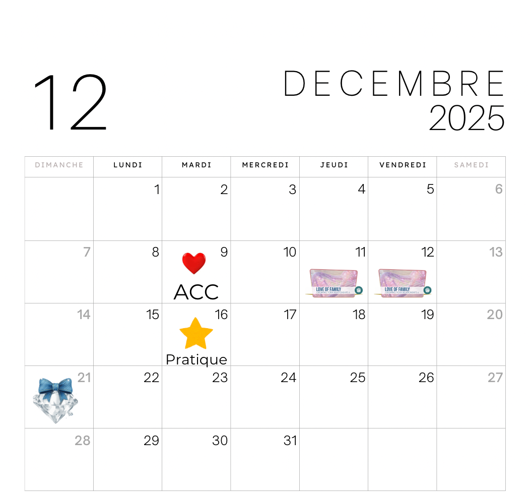 Thetahealing formation calendrier