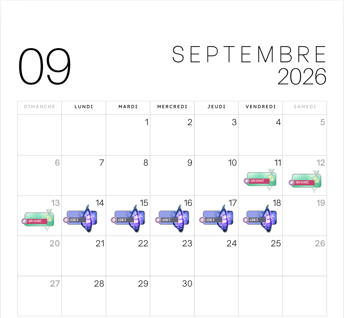 Thetahealing formation calendrier