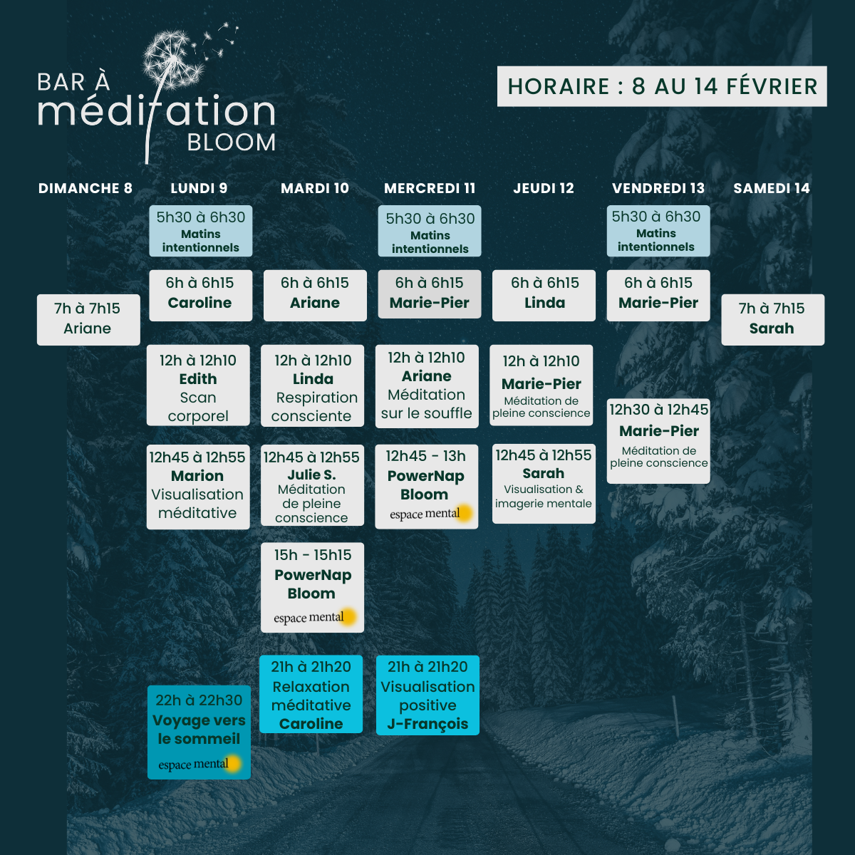bar a meditation Bloom horaire