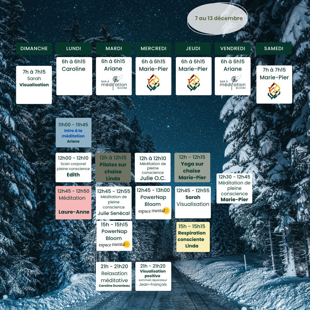 bar a meditation Bloom horaire