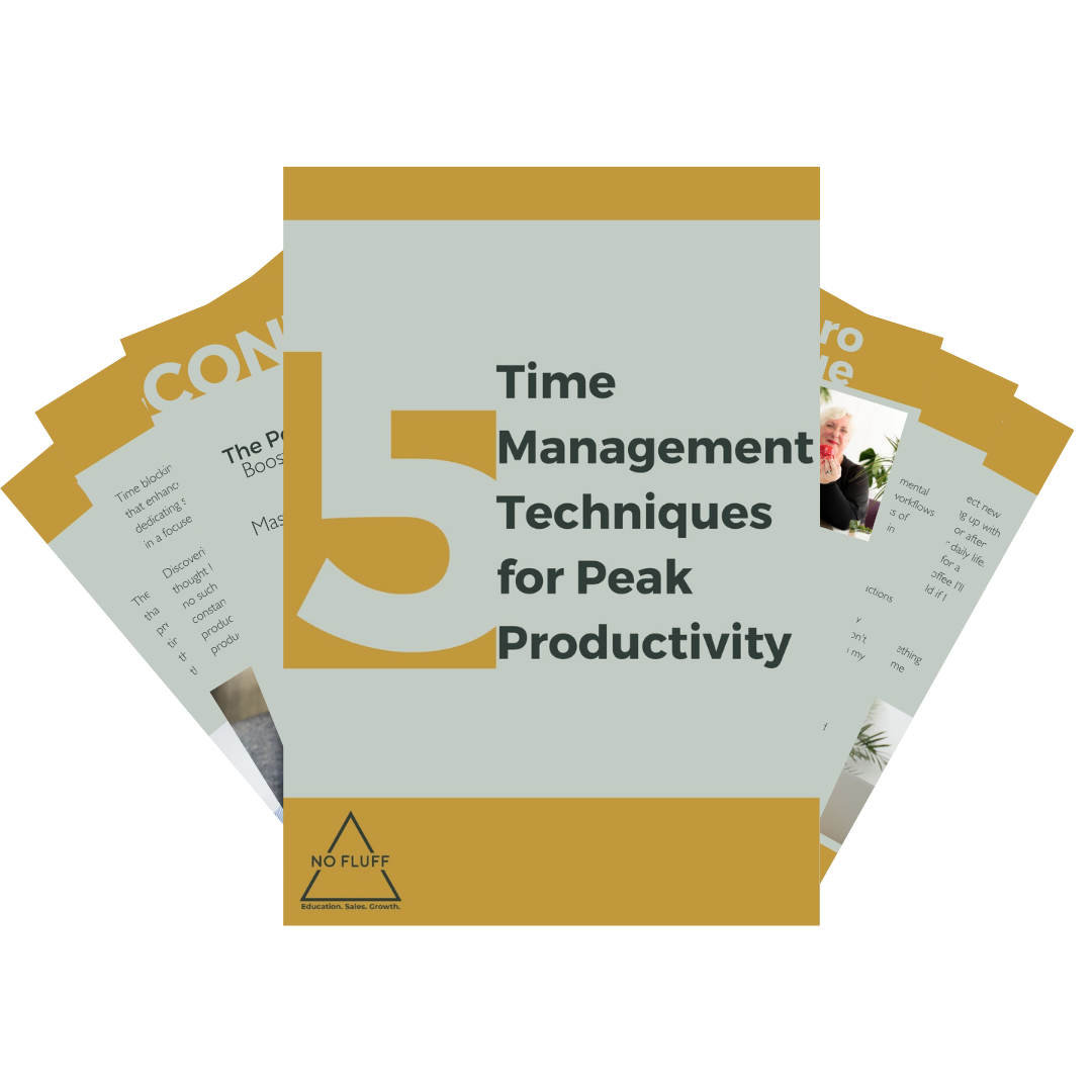 5 Time Management Techniques for Peak Productivity guide cover