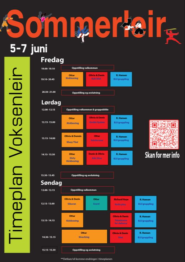 Foreløpig timeplan