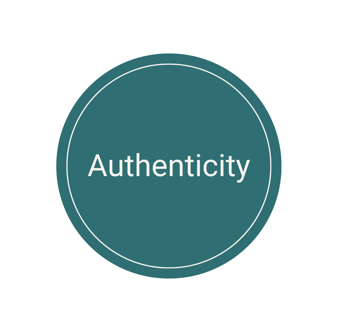 Circle with "authenticity" written inside