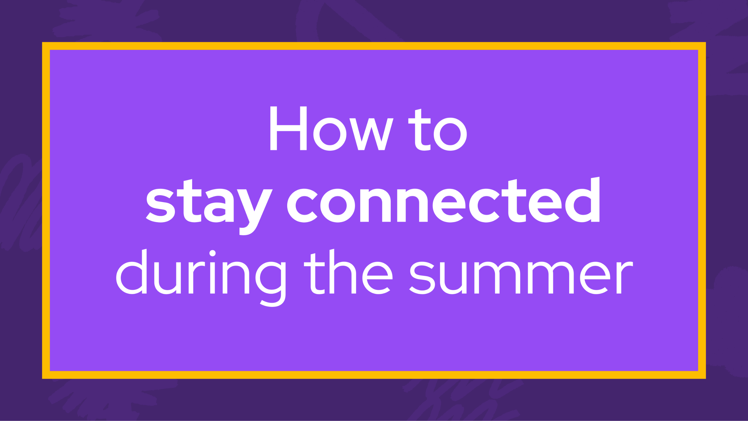 Stay connected social post