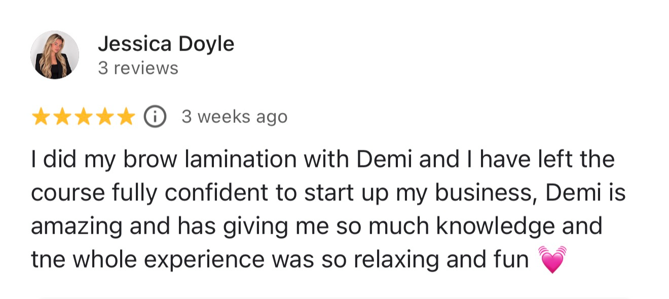 Message from a Demi's Nails & Beauty student