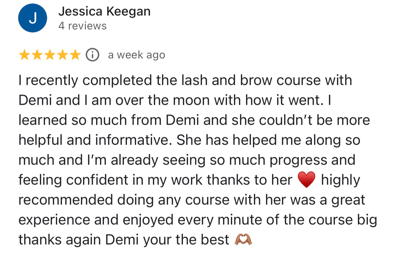 Message from a Demi's Nails & Beauty student