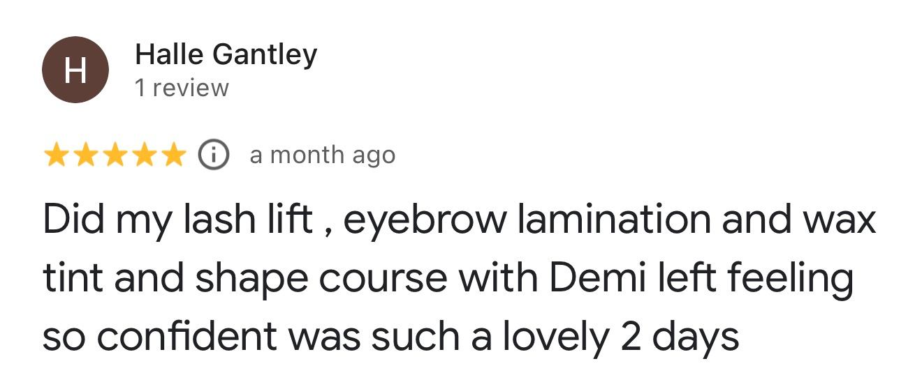 Message from a Demi's Nails & Beauty student
