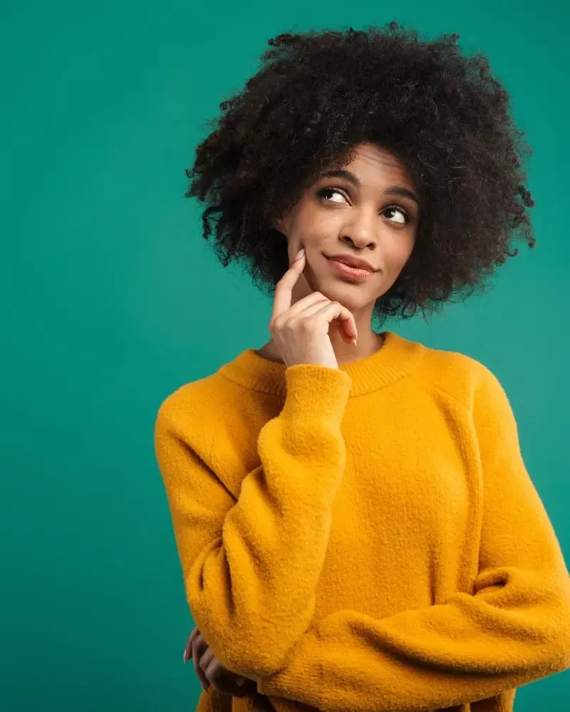 Young woman, getting information