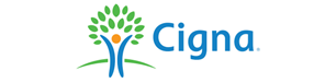Logo of the global healthcare services company Cigna.