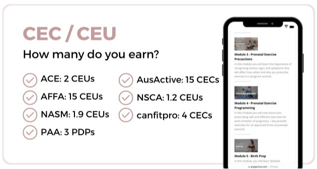 CEC and CEU points for fitness course