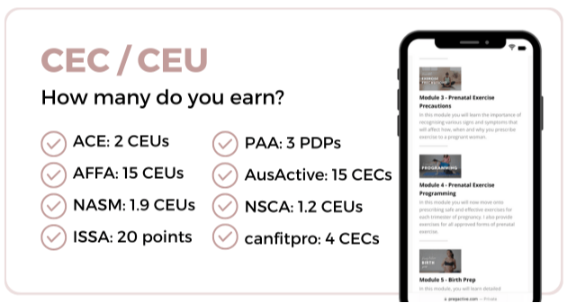 CEC and CEU points for fitness course