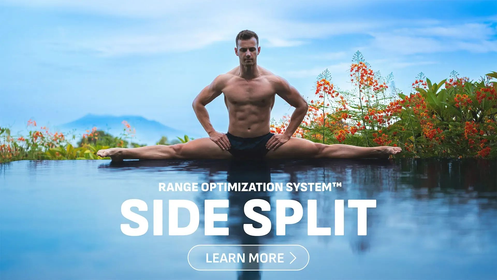 Athlete performing a full side split using ROS™ flexibility techniques.