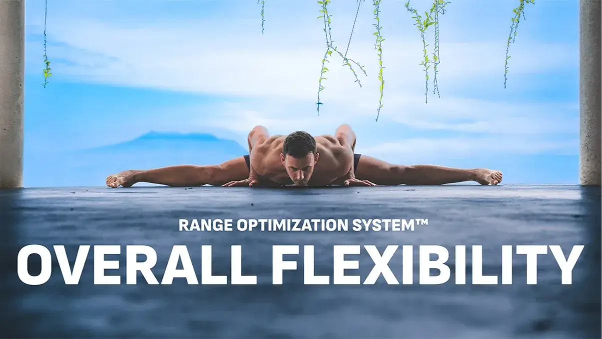 Athlete performing a pancake stretch using ROS™ flexibility techniques.