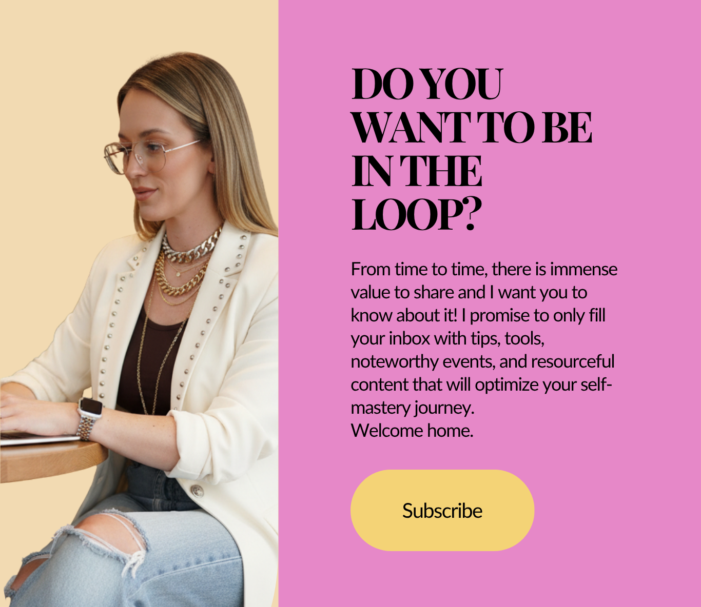 Subscribe to Stephanie Hammermeister's email list for mindset tips, tools, and pattern resolution content