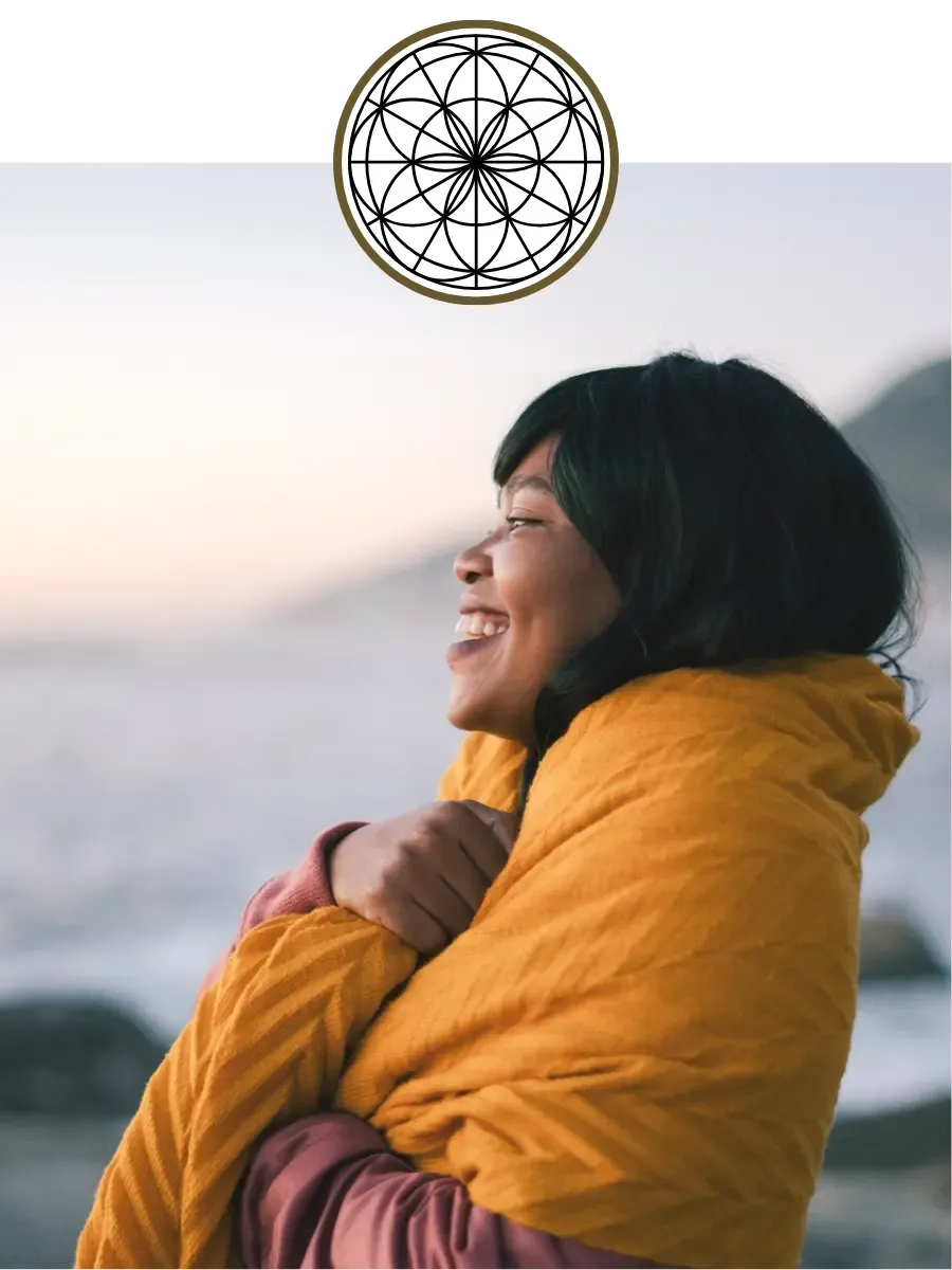 intuitive counseling and coaching ascension soul woman energy healing woman with yellow blanket