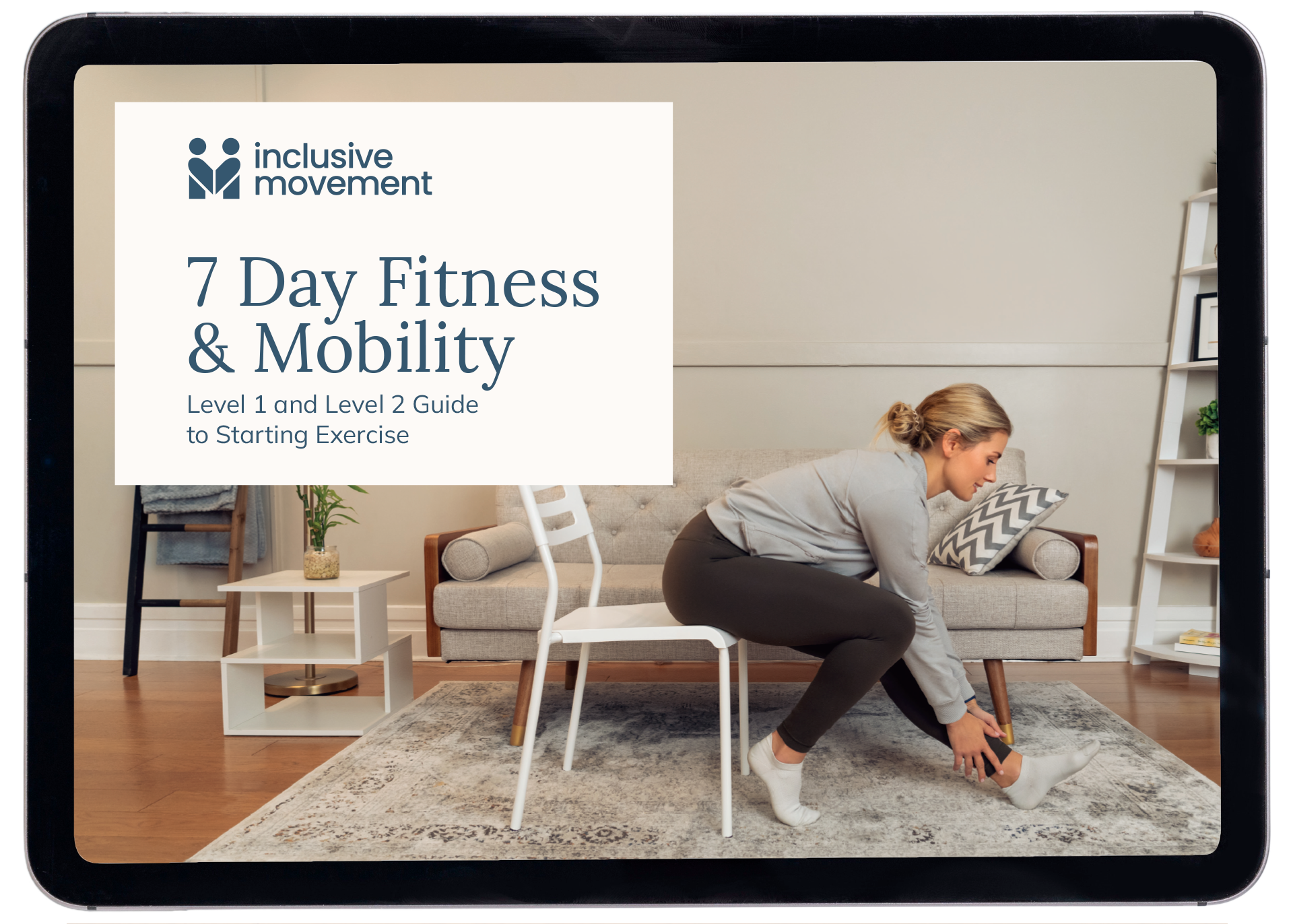 7 day fitness and mobility guide on tablet