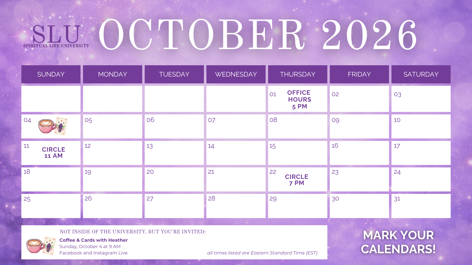 Monthly Calendar - Spiritual Life University