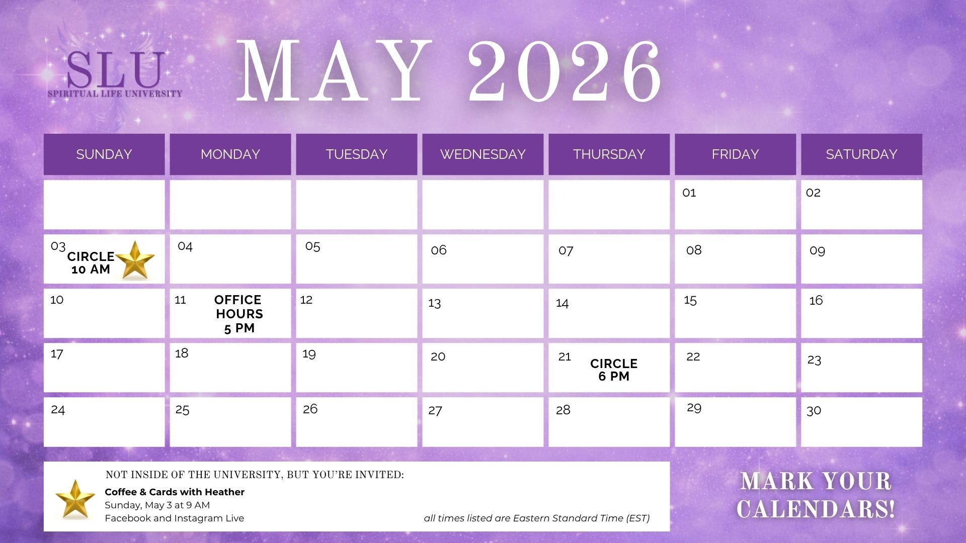 Monthly Calendar - Spiritual Life University