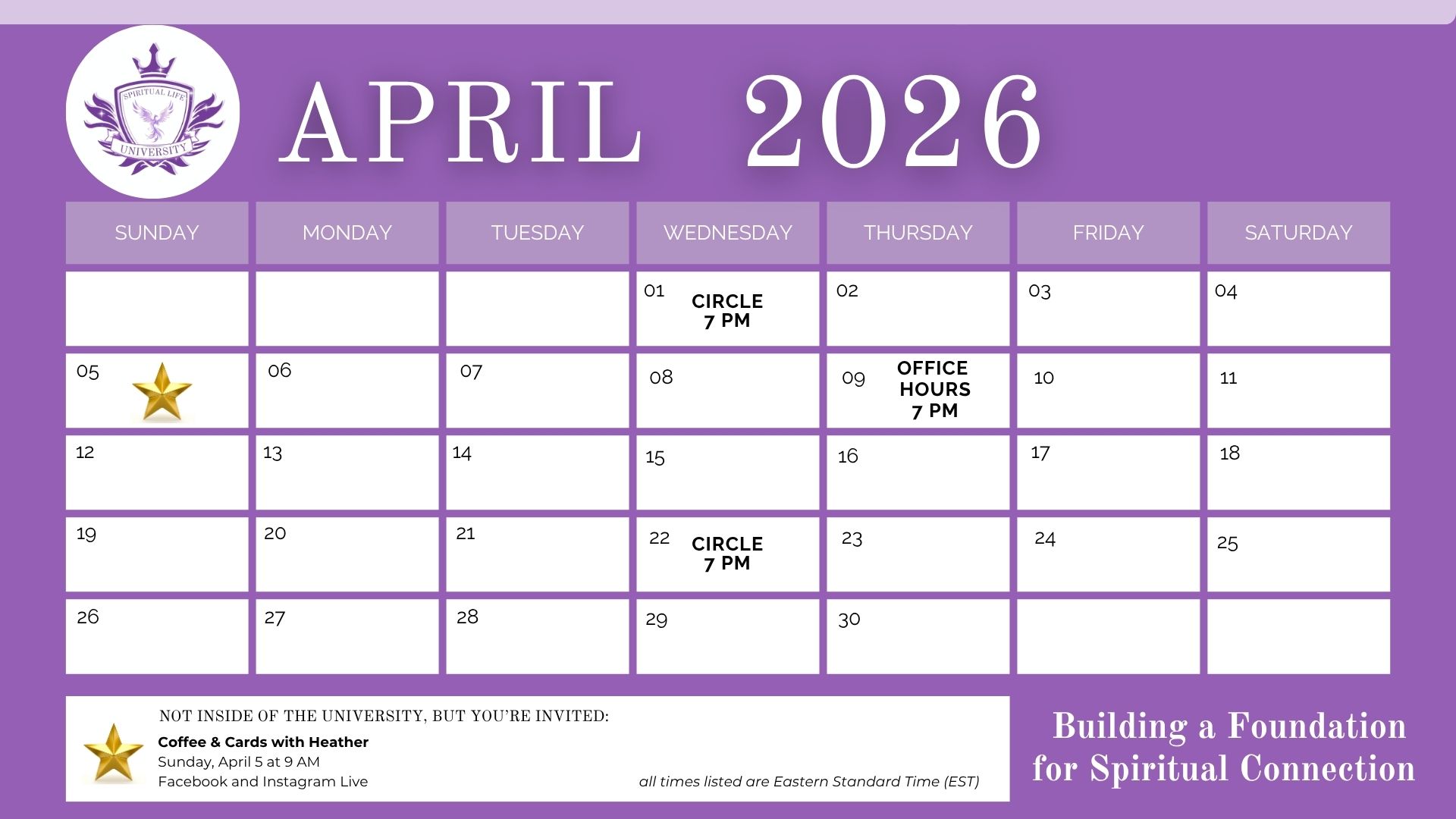 Monthly Calendar - Spiritual Life University