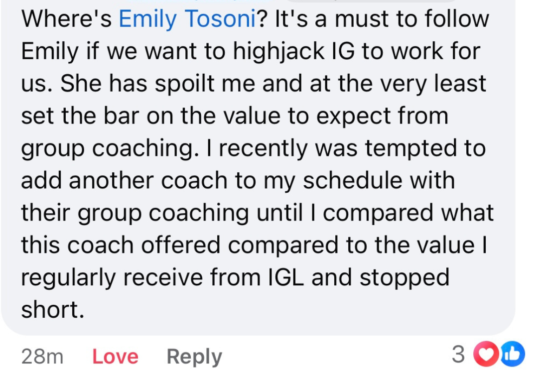 instagram growth lab business owner testimonial