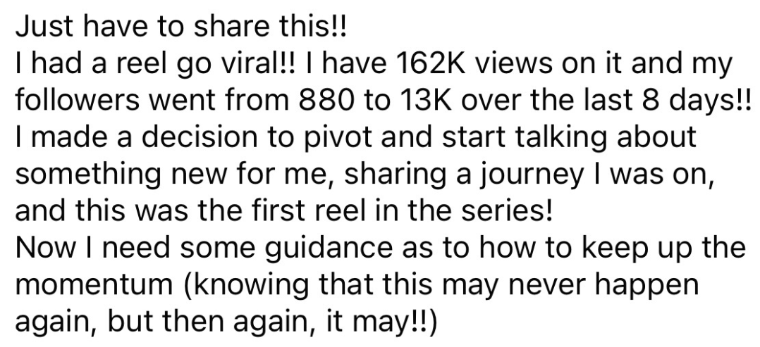 instagram growth lab business owner testimonial