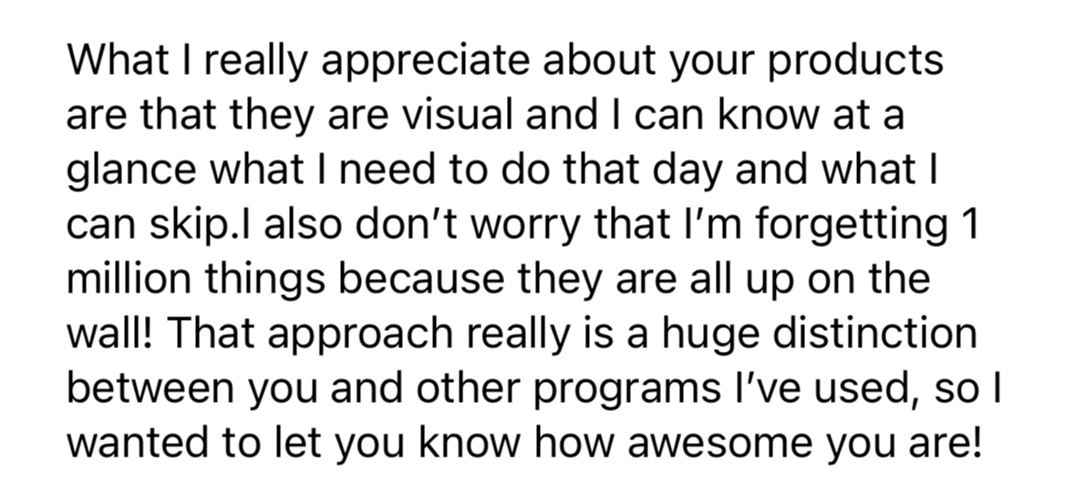 Customer screenshot testimonial
