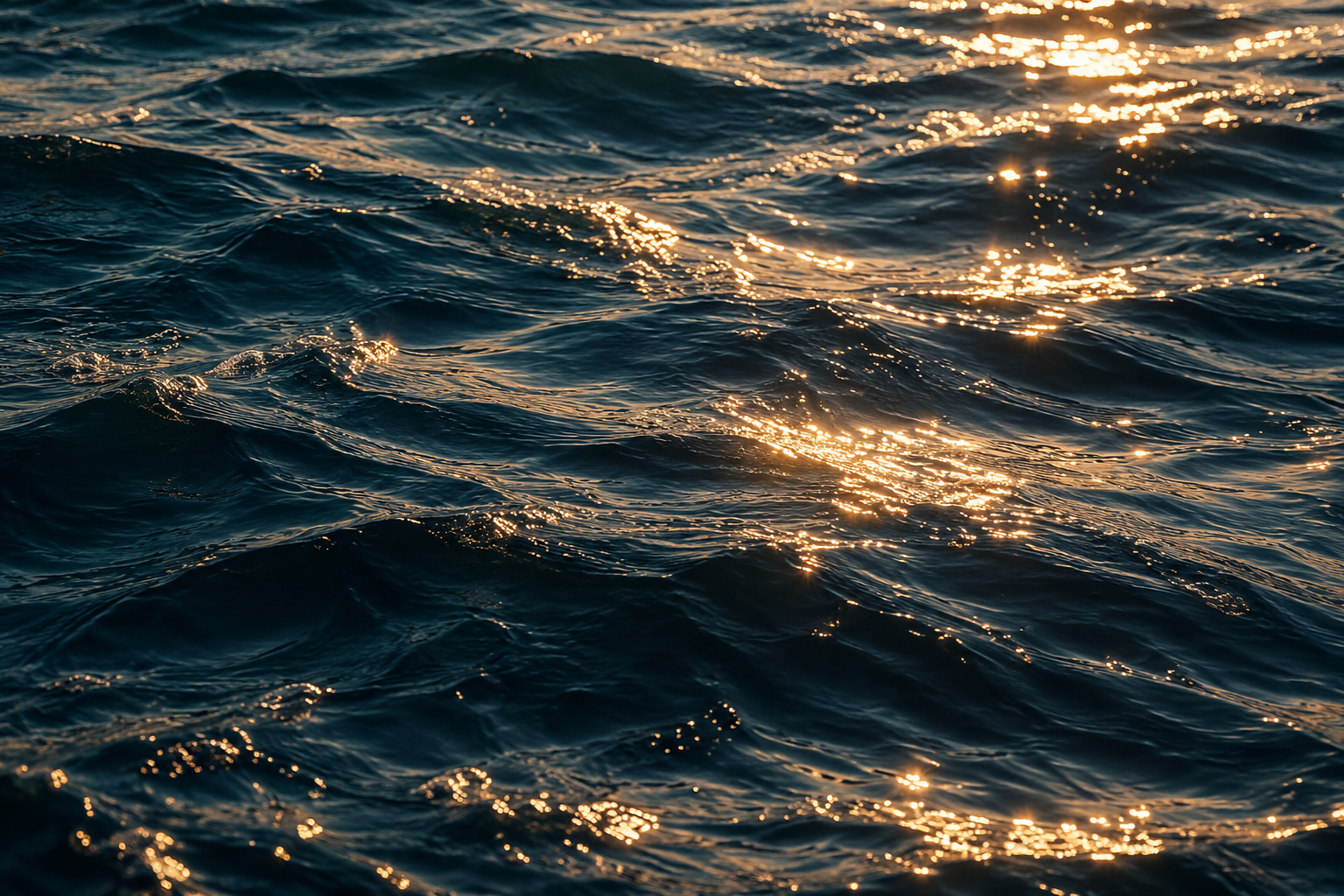 Golden sunlight on the Mediterranean Sea