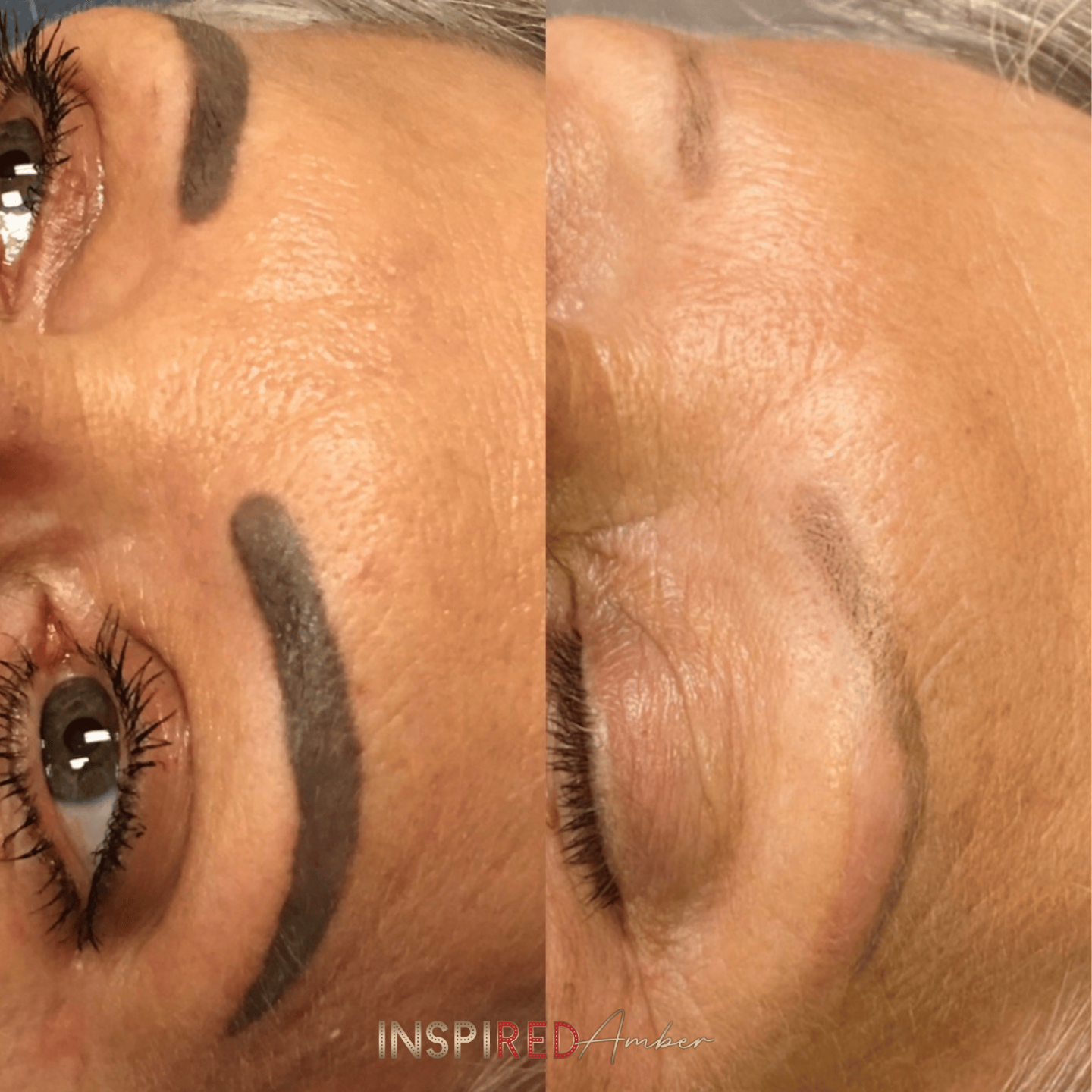 Color correct old eyebrow tattoos at Ms Amber Red permanent makeup studio in Las Vegas