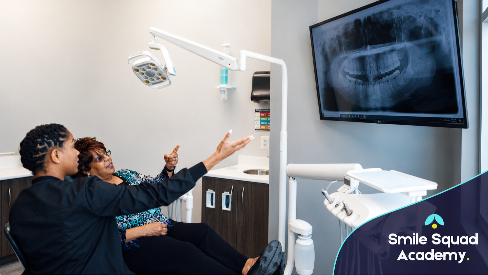Dental assisting students practicing chairside skills