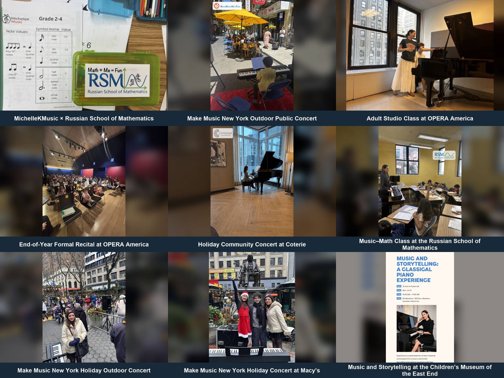 Studio News carousel featuring Hawkwon Music events and community programs