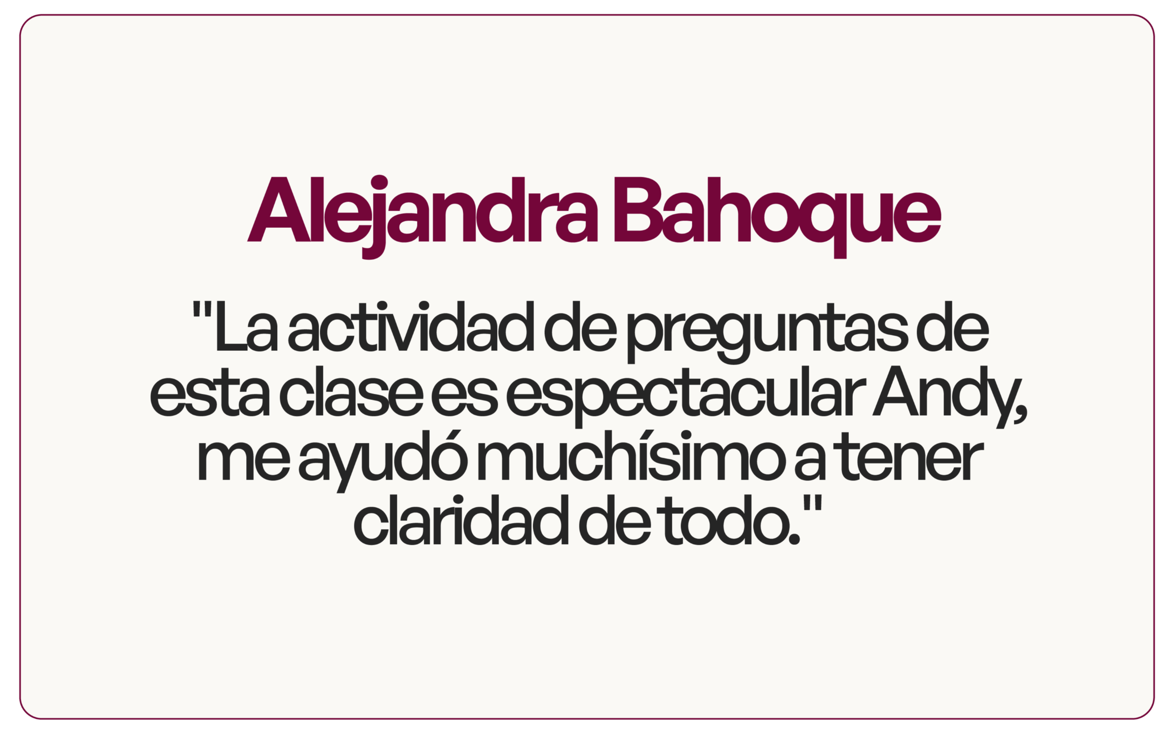 Testimonio Alejandra Bahoque