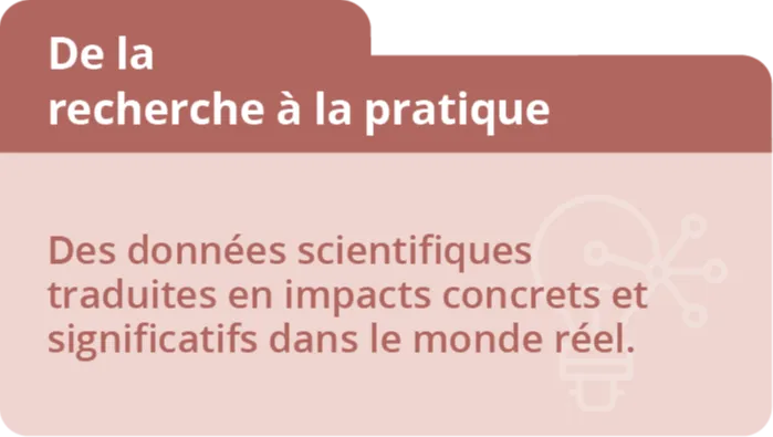 Research and knowledge translation. She specializes in bringing research into real-world practice. 