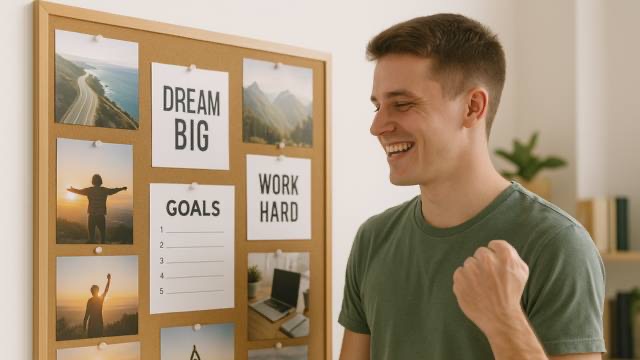 Young adult celebrating progress toward 2026 goals, building confidence and direction through life coaching