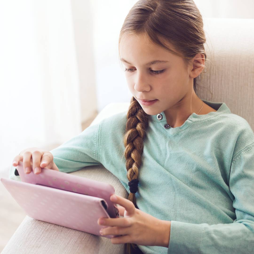 Child using tablet
