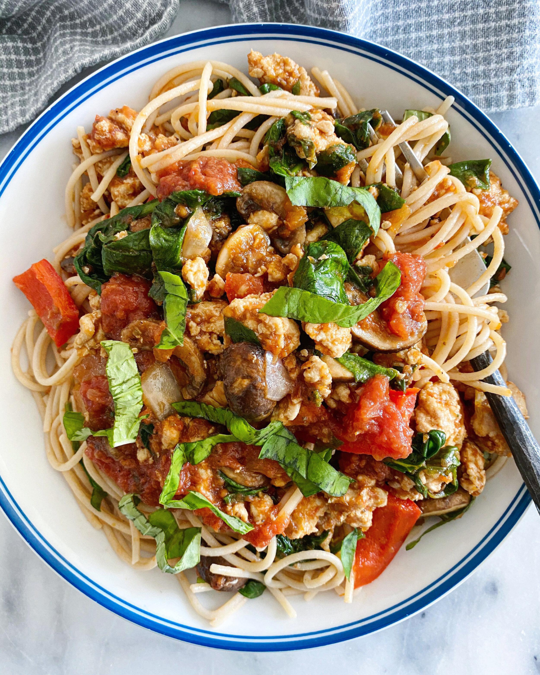 Turkey Mushroom Marinara Pasta