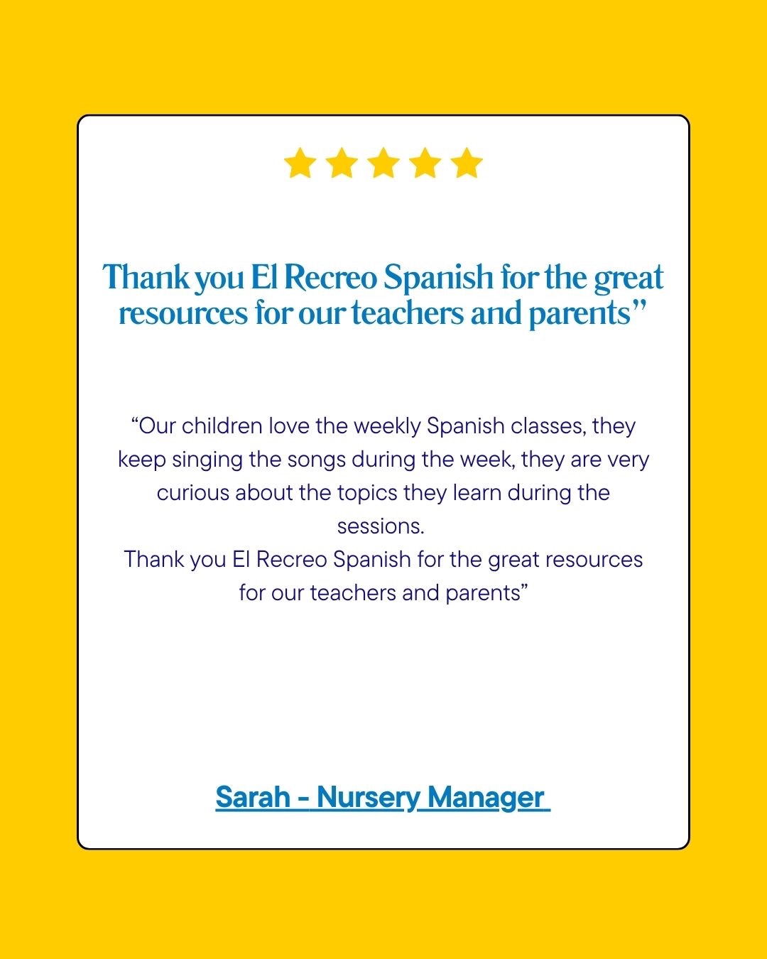 Spanish lessons for early years