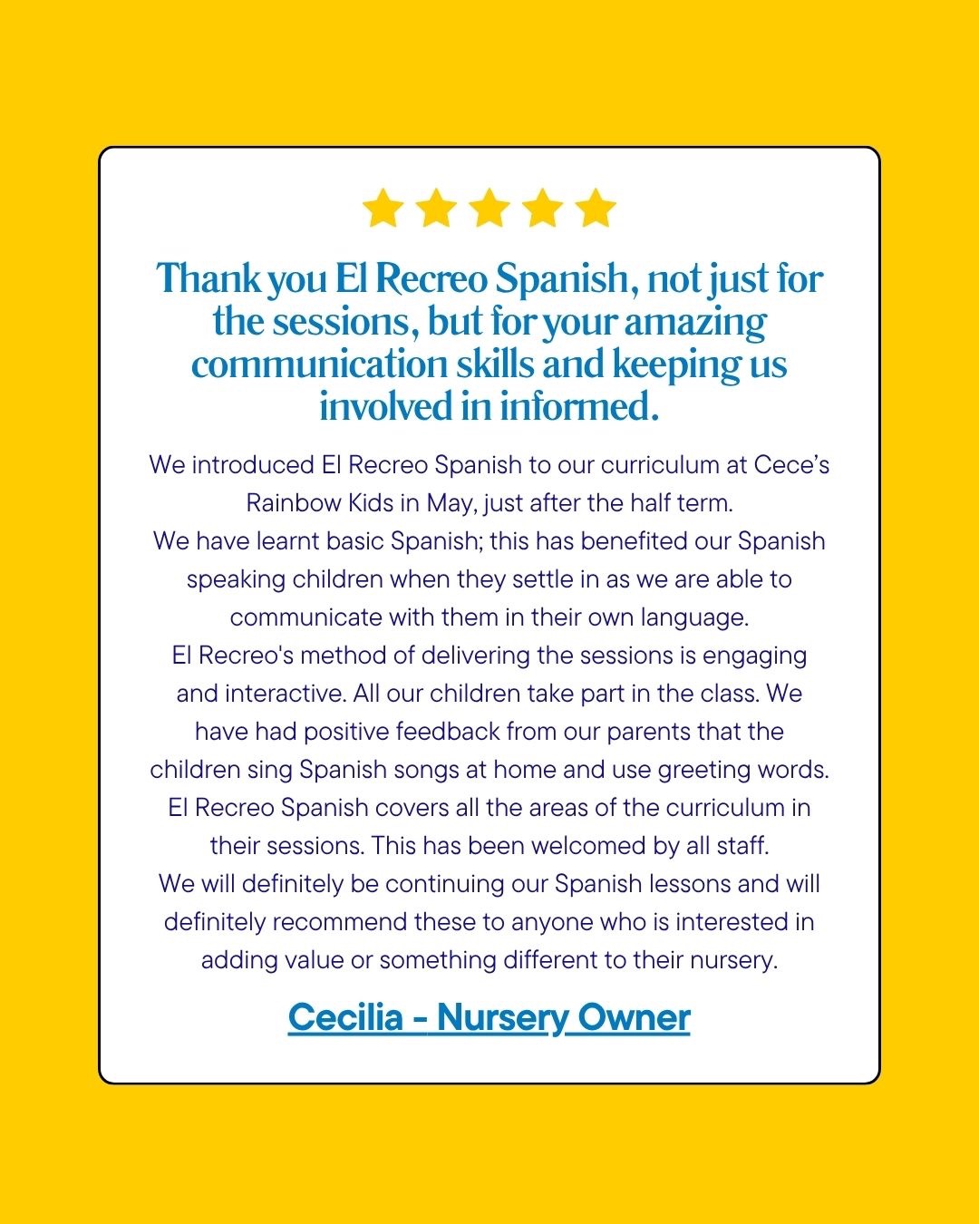 Spanish lessons for early years