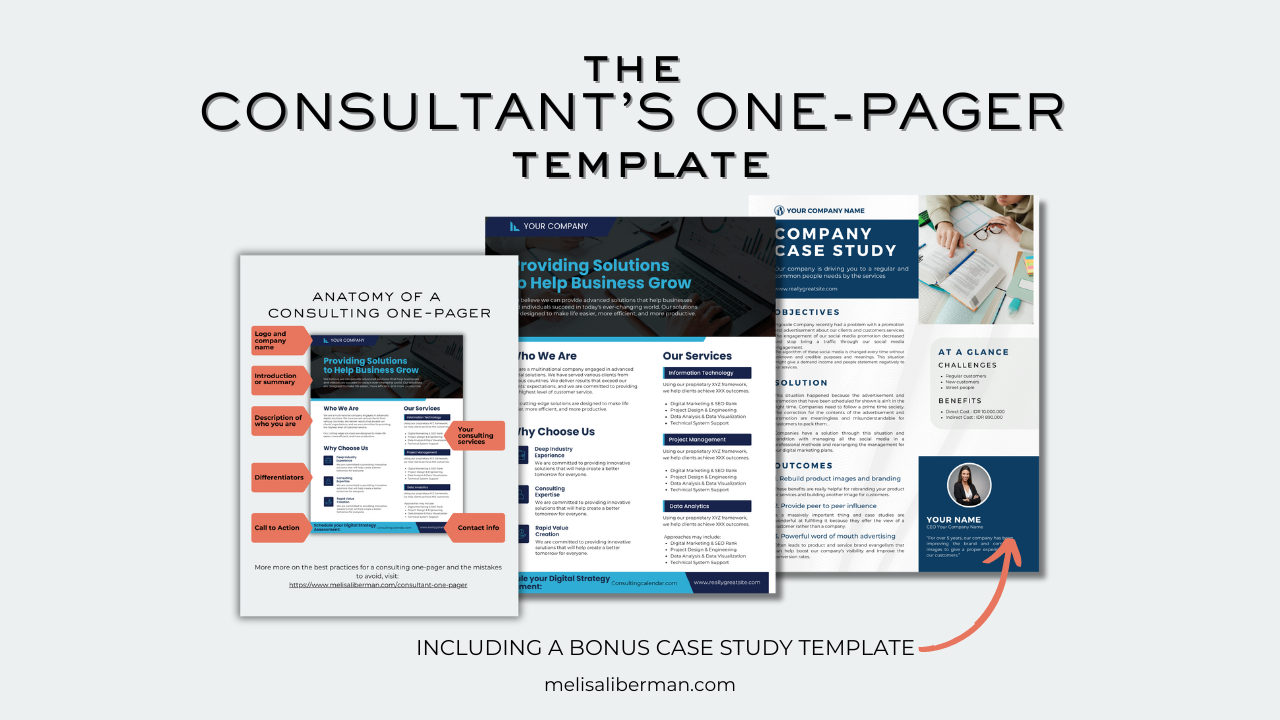 Download Melisa s Consulting One pager Template Download Melisa s Consulting One pager Template