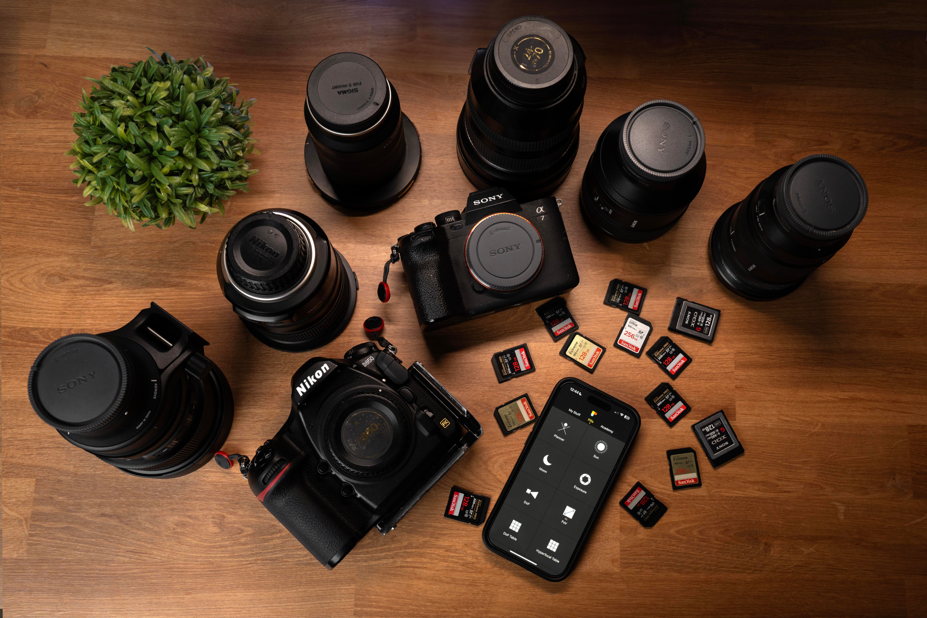 Camera gear and planning tools for a photography course