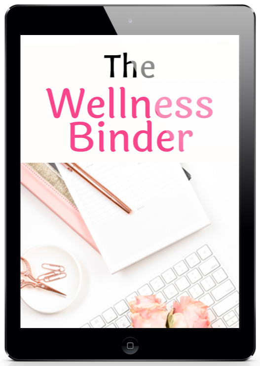 Cover of The Wellness Binder by Lovely Refinement — an interactive printable planner with journaling prompts, morning and evening routines, mood trackers, and gratitude lists designed to promote mindfulness, organization, and emotional wellness. The clean and feminine design uses soft neutral colors and simple typography for a calming aesthetic.